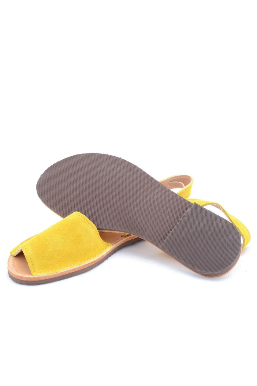 Sandale dama piele naturala FUNKY Q galben | FUNKYFAIN